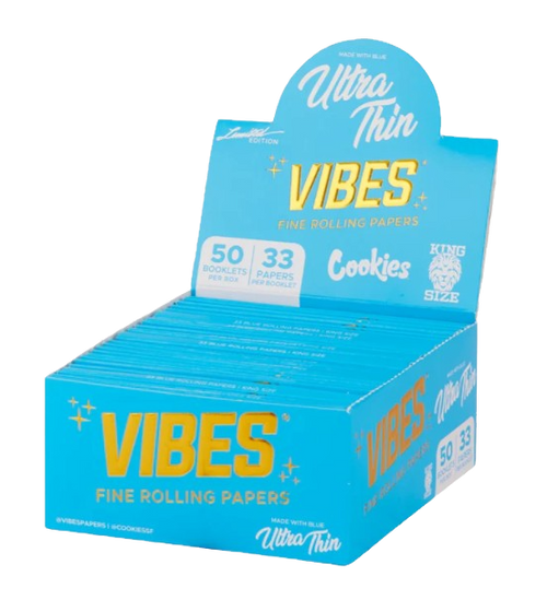 VIBES x COOKIES - King Size Slim Blue Rolling Paper Booklets