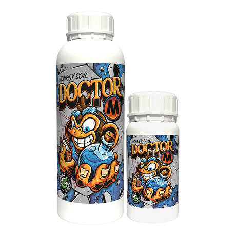 Bouteille de Monkey Soil Doctor M, probiotique liquide pour la culture.