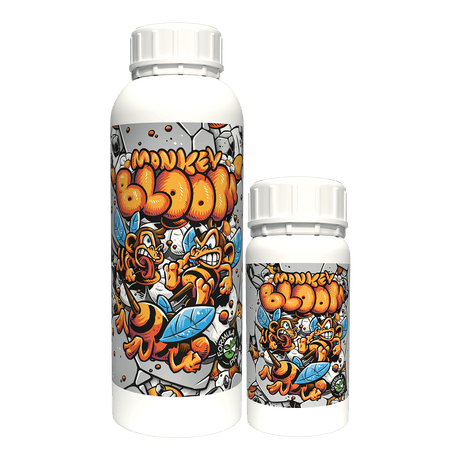 Bouteille d'engrais liquide de floraison Monkey Soil Monkey Bloom.
