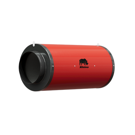 Extracteur d'air insonorisé Rhino Ultra Silenced à corps cylindrique en acier.