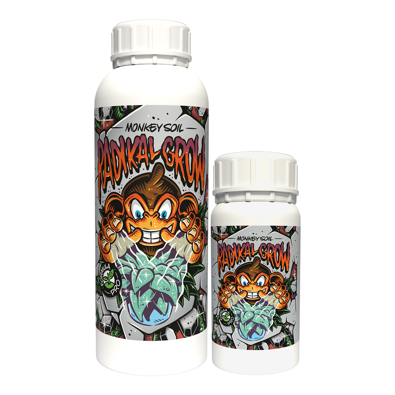 Bouteille de Monkey Soil Radikal Grow, biostimulant de croissance racinaire.