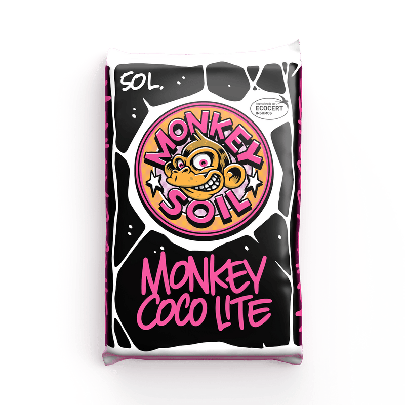 Sac de 50 litres de substrat Monkey Soil Coco Lite à base de fibre de coco et de perlite.