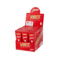 Boîte présentoir de cônes préroulés VIBES King Size en mélange Hemp, 30 pochettes de 3 cônes, emballage rouge.