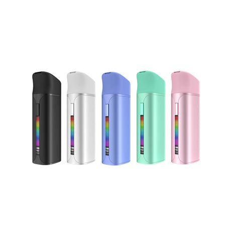 Les différents coloris du vaporisateur à concentrés Yocan Black Pocket alignés côte à côte.