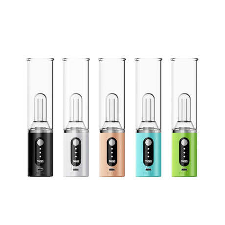 Les différents coloris de l'e-rig Yocan Pillar présentés côte à côte.
