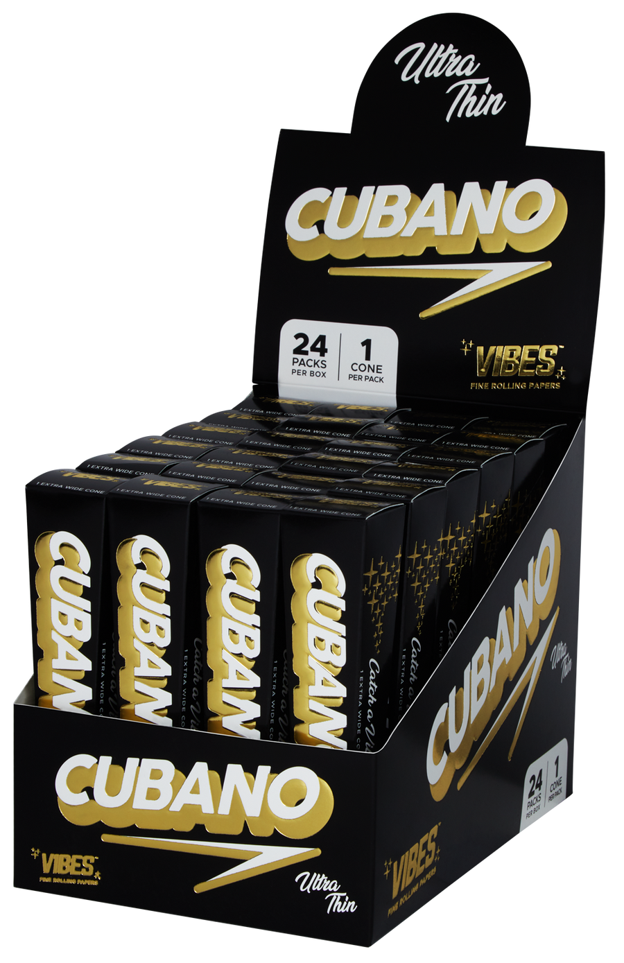 VIBES® Cubano Pre-Rolled Cones – Ultra Thin Blend – Box