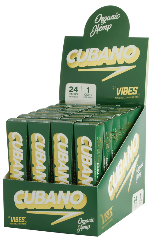 VIBES® Cubano Pre-Rolled Cones – Organic Hemp Blend – Box