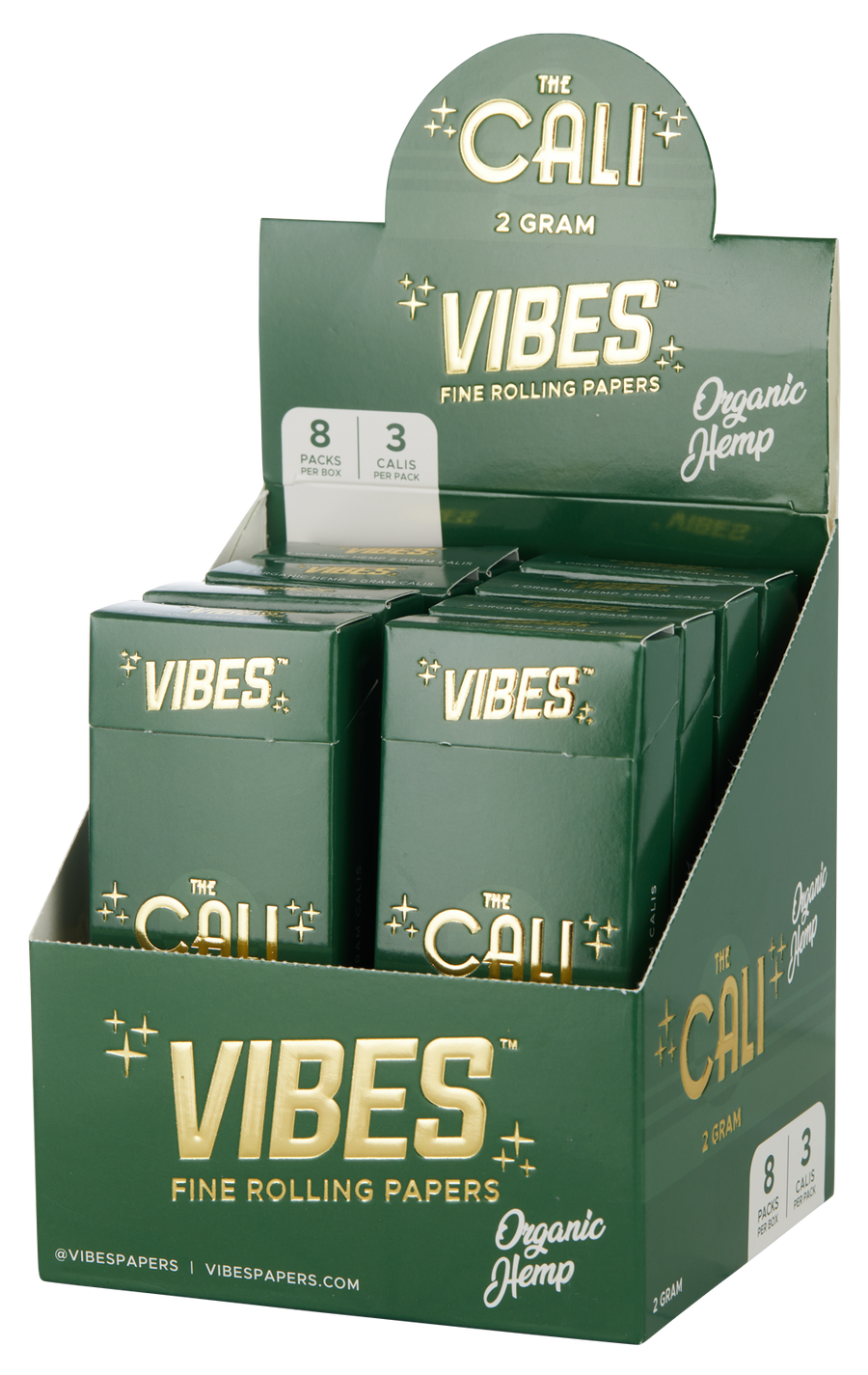 The Cali by VIBES™ Pre-Rolled Cones – 2 Gram – Organic Hemp Blend – Box