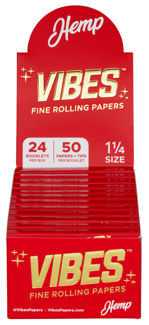 VIBES® 1.25" Rolling Papers with Tips – Hemp Blend – Single