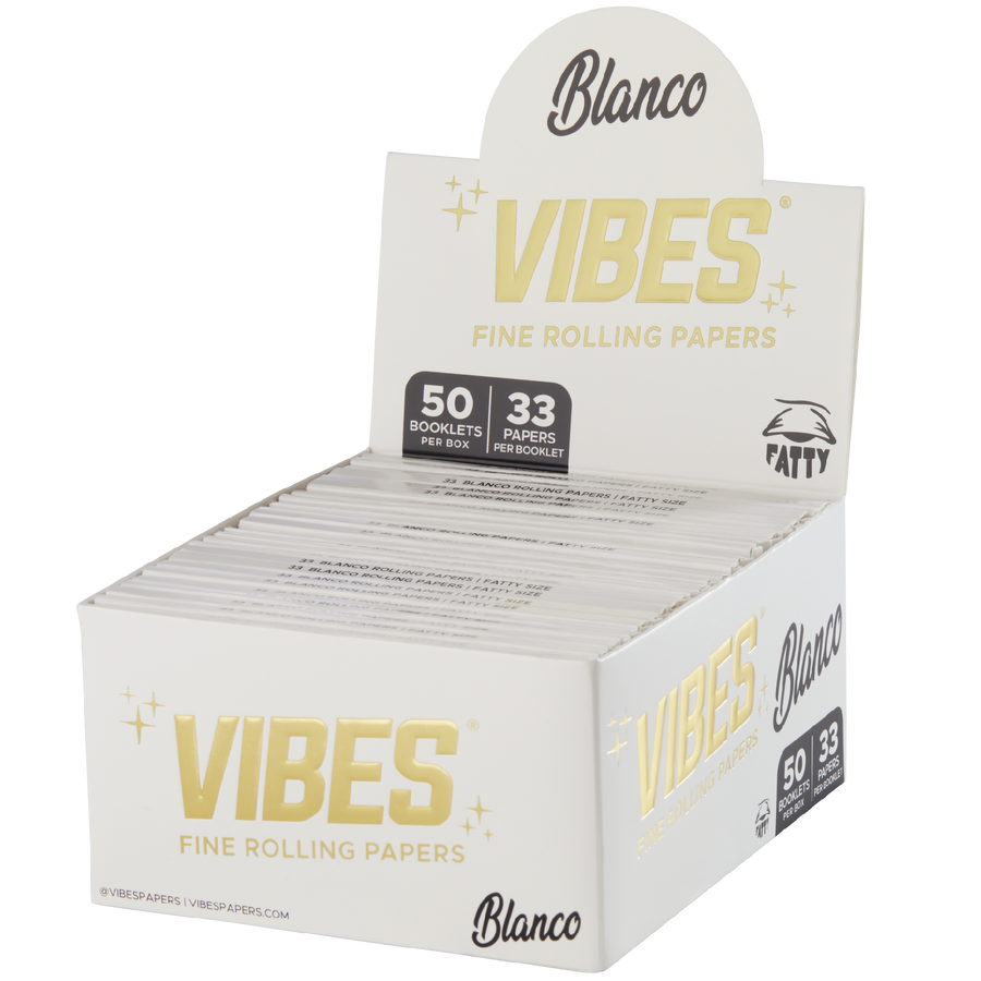 VIBES® Fatty Rolling Papers – Blanco Blend - Box