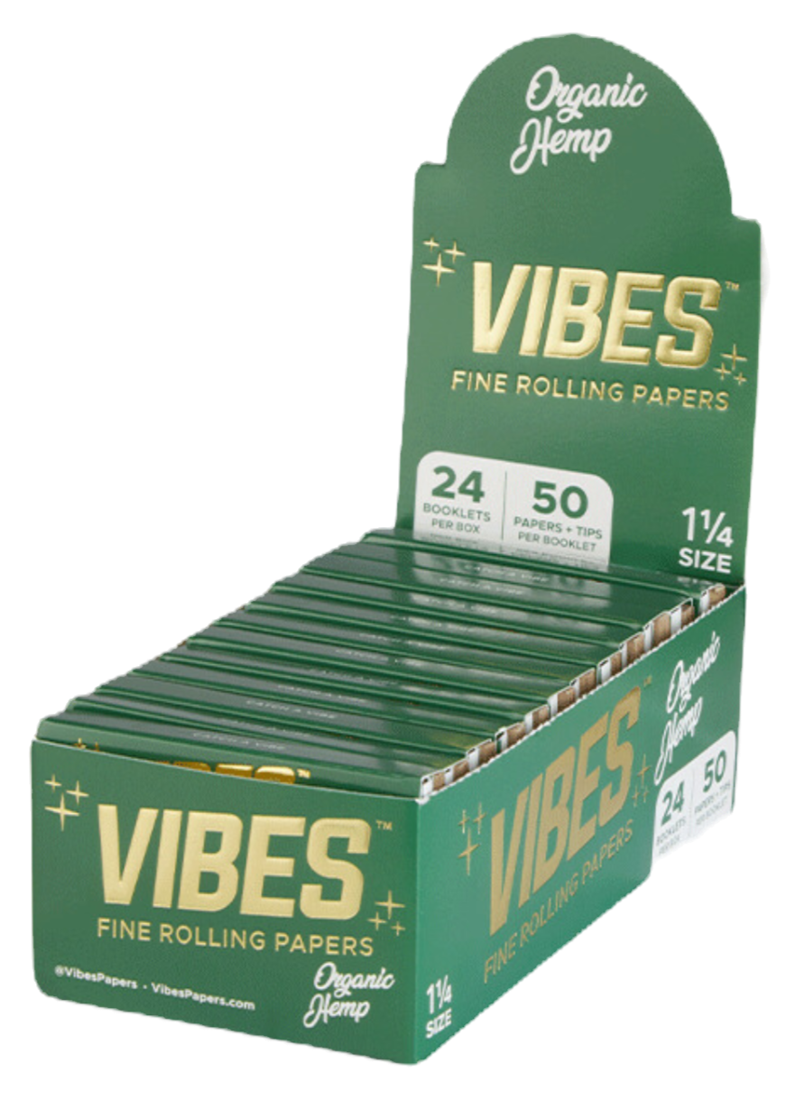 VIBES® 1.25" Rolling Papers with Tips – Organic Hemp Blend – Single