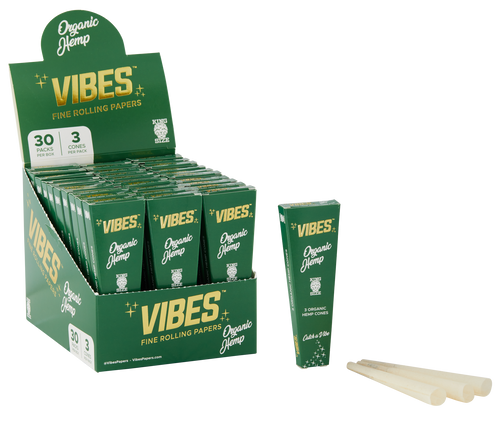 VIBES® King Size Pre-Rolled Cones – Organic Hemp Blend –Single