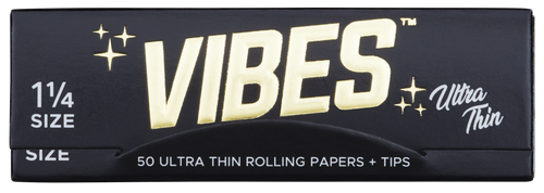 VIBES® 1.25" Rolling Papers with Tips – Ultra Thin Blend – Single Piece