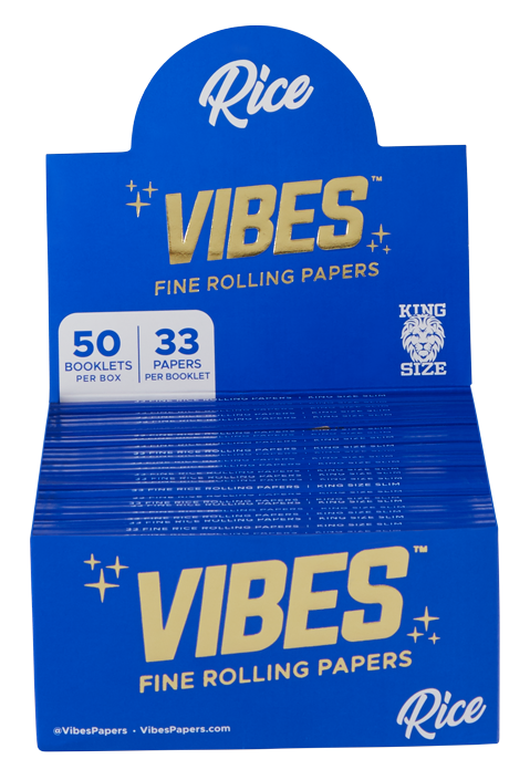 VIBES® King Size Slim Rolling Papers – Rice Blend – Single