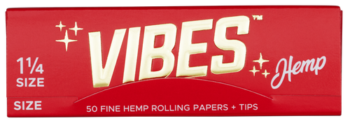 VIBES® 1.25" Rolling Papers with Tips – Hemp Blend – Single Piece