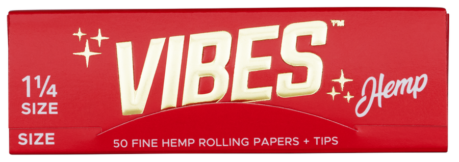 VIBES® 1.25" Rolling Papers with Tips – Hemp Blend – Single Piece