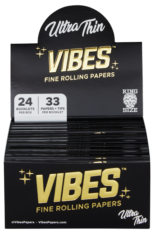 VIBES Papers Box - King Size Slim with Tips – Ultra Thin