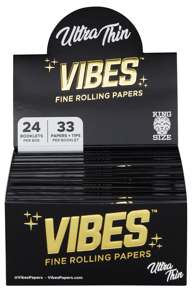 VIBES Papers Box - King Size Slim with Tips – Ultra Thin