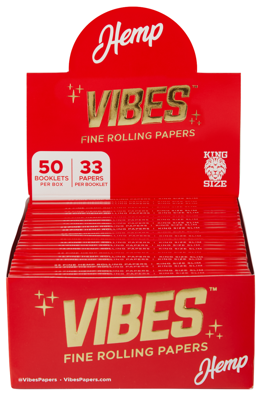 VIBES® King Size Slim Rolling Papers – Hemp Blend – Single