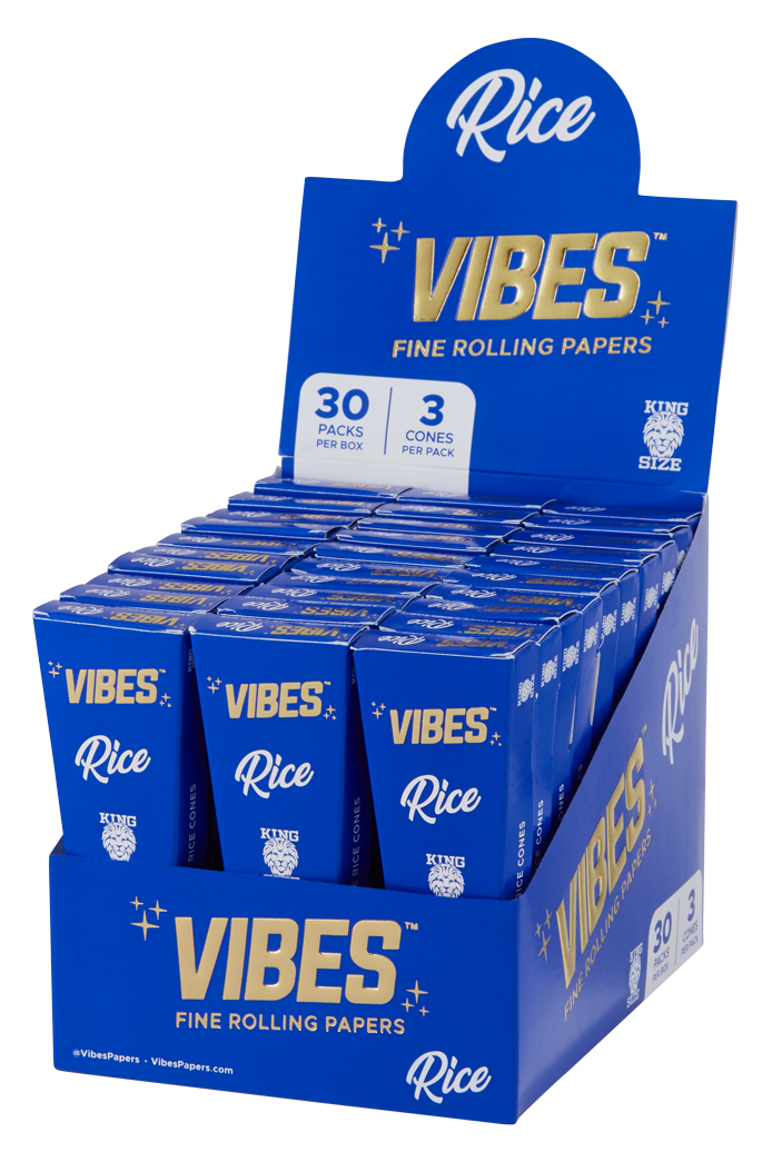 VIBES® King Size Pre-Rolled Cones – Rice Blend – Single