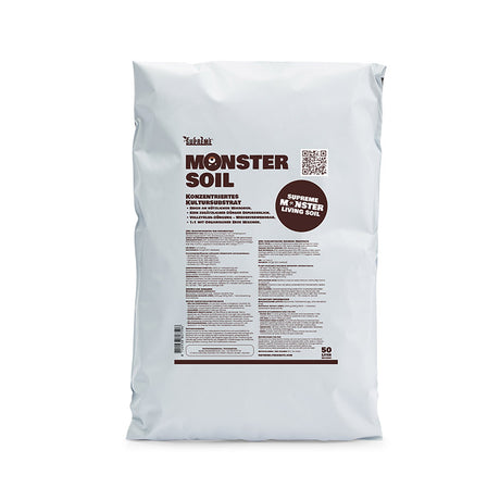 Sac de 50 litres de concentré Monster Living Soil, substrat vivant enrichi en micro-organismes.